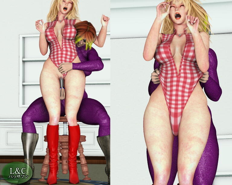 乳デカ、尻デカ、超グラマラスヒロインが敵の女幹部に捕らわれた。