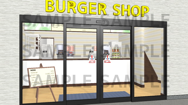 サニーレイン背景素材集vol.38【バーガーショップ】