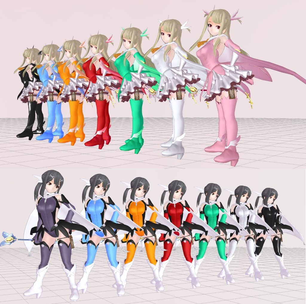 3Dカスタム少女用追加衣装データ ”3Dカスタムプリズ○☆○リヤ イリ○&美○”