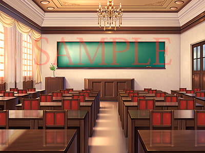 著作権フリー背景CG素材「古風な教室」