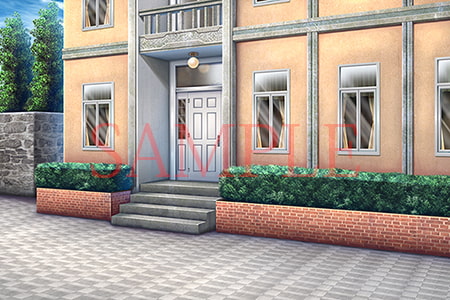 著作権フリー背景CG素材「洋風の寮」