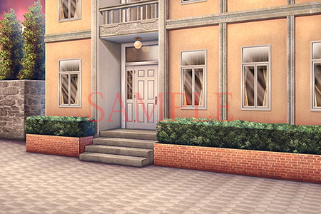 著作権フリー背景CG素材「洋風の寮」