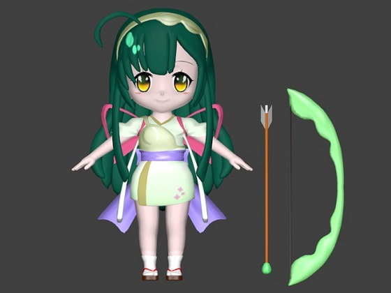 SD東北ずん子 各種ファイル CGモデルデータ