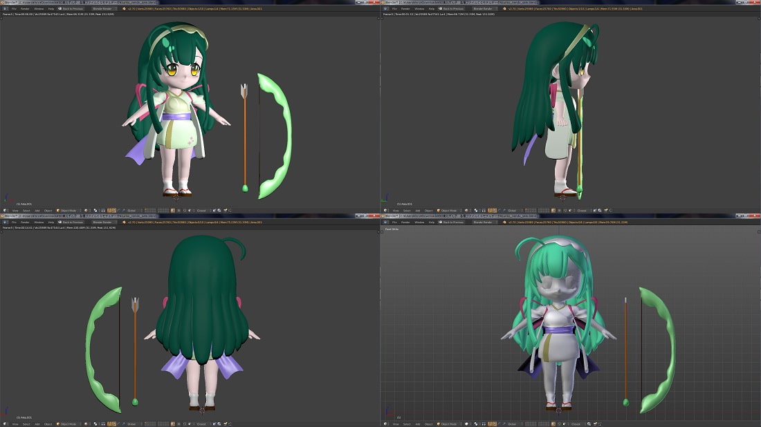 SD東北ずん子 各種ファイル CGモデルデータ