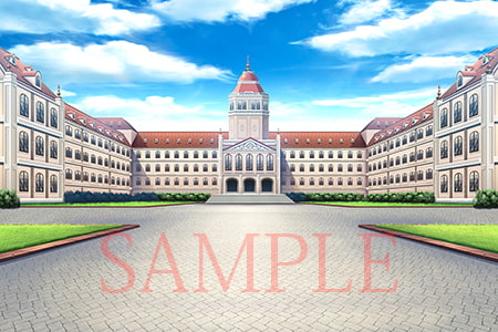 著作権フリー背景CG素材「お金持ちの学園」