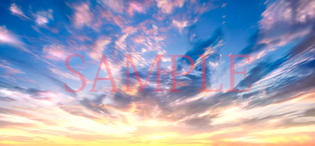 著作権フリー背景CG素材「雲素材と夕焼け」