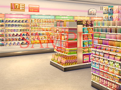 著作権フリー背景CG素材「コンビニ店内」