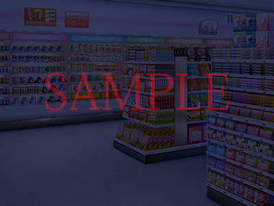 著作権フリー背景CG素材「コンビニ店内」