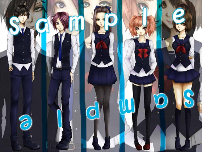 学生5人・立ち絵素材