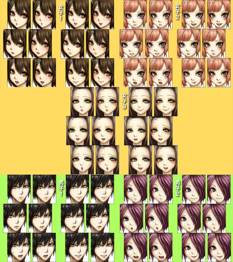 学生5人・立ち絵素材