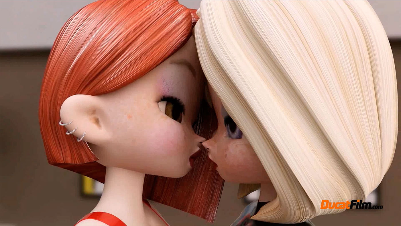 DucatFilm.com presents two sexy lesbian babes in latex having fun in HOT 3D show