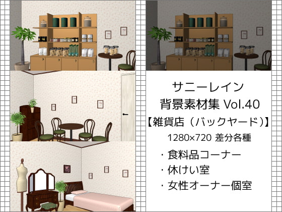 サニーレイン背景素材集vol.40【雑貨店(バックヤード)】