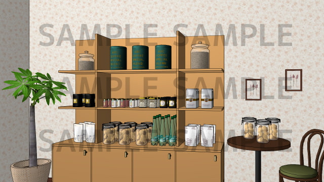 サニーレイン背景素材集vol.40【雑貨店(バックヤード)】