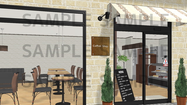 サニーレイン背景素材集vol.41【コーヒーショップ】