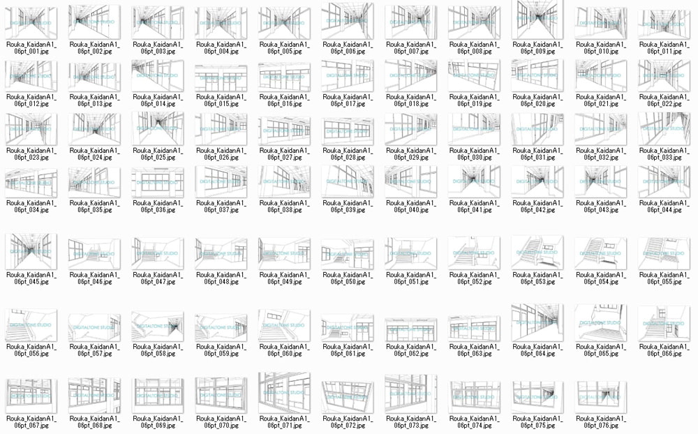 背景素材集 学校廊下・階段A1(76カット)