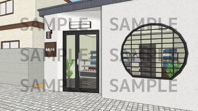 サニーレイン背景素材集2_vol.01【和菓子店】