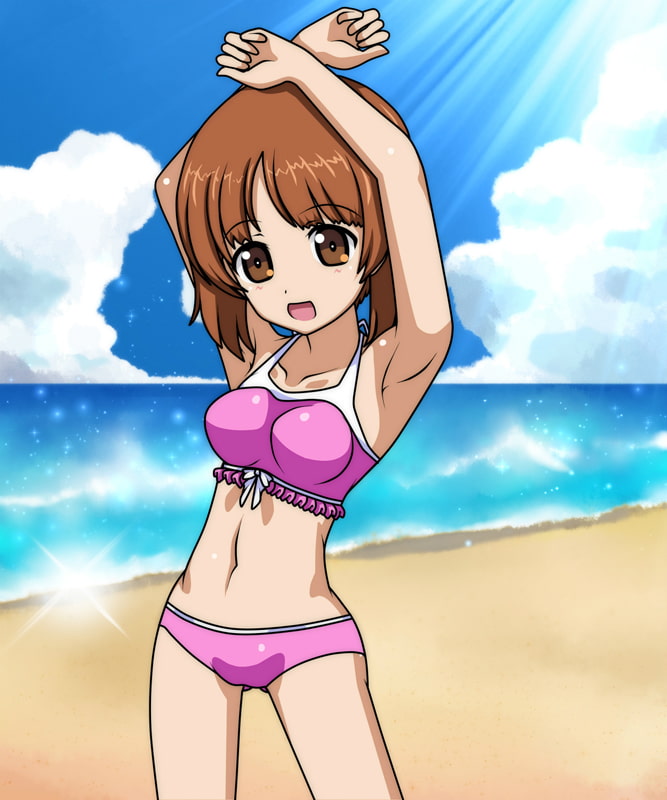 海と水着とみほの日焼け演習!