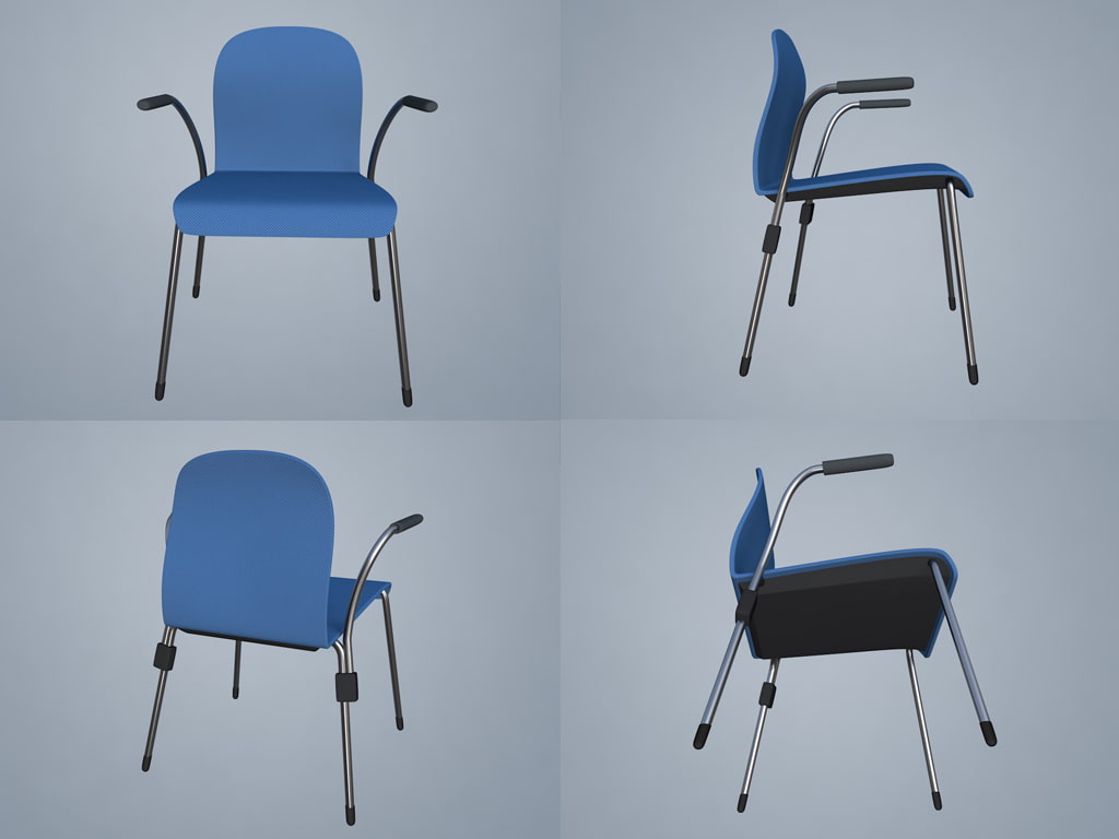 3D素材 会議椅子 一般的 01 アーム付き