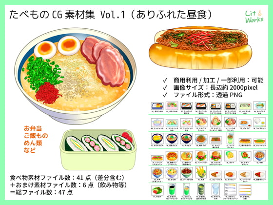 たべものCG素材集 Vol.1(ありふれた昼食)