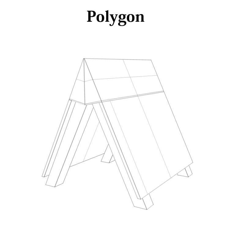 3D素材 三角木馬 木製01 基本タイプ
