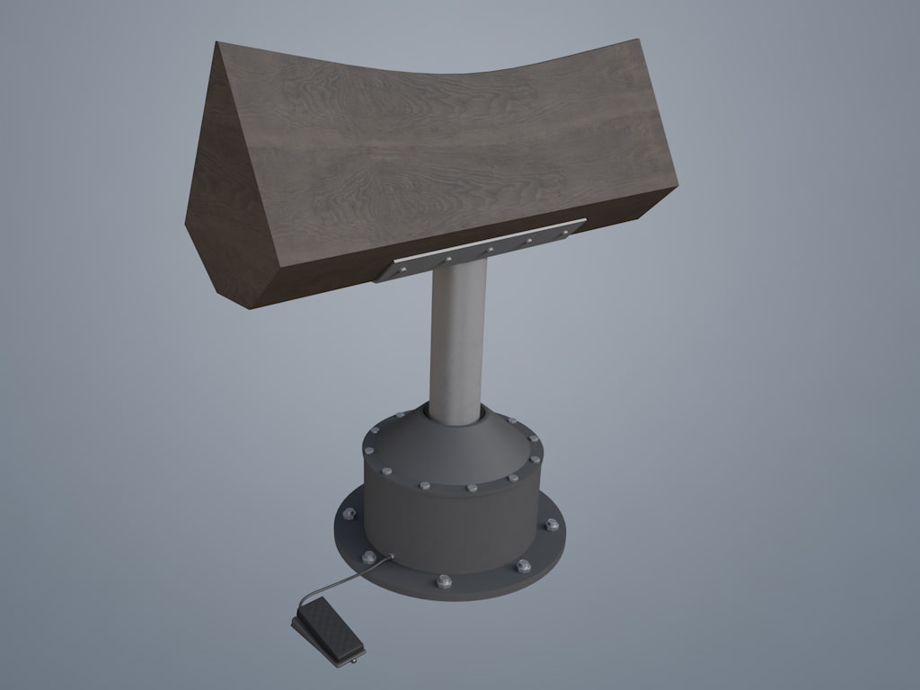 3D素材 三角木馬 木製02 可動タイプ