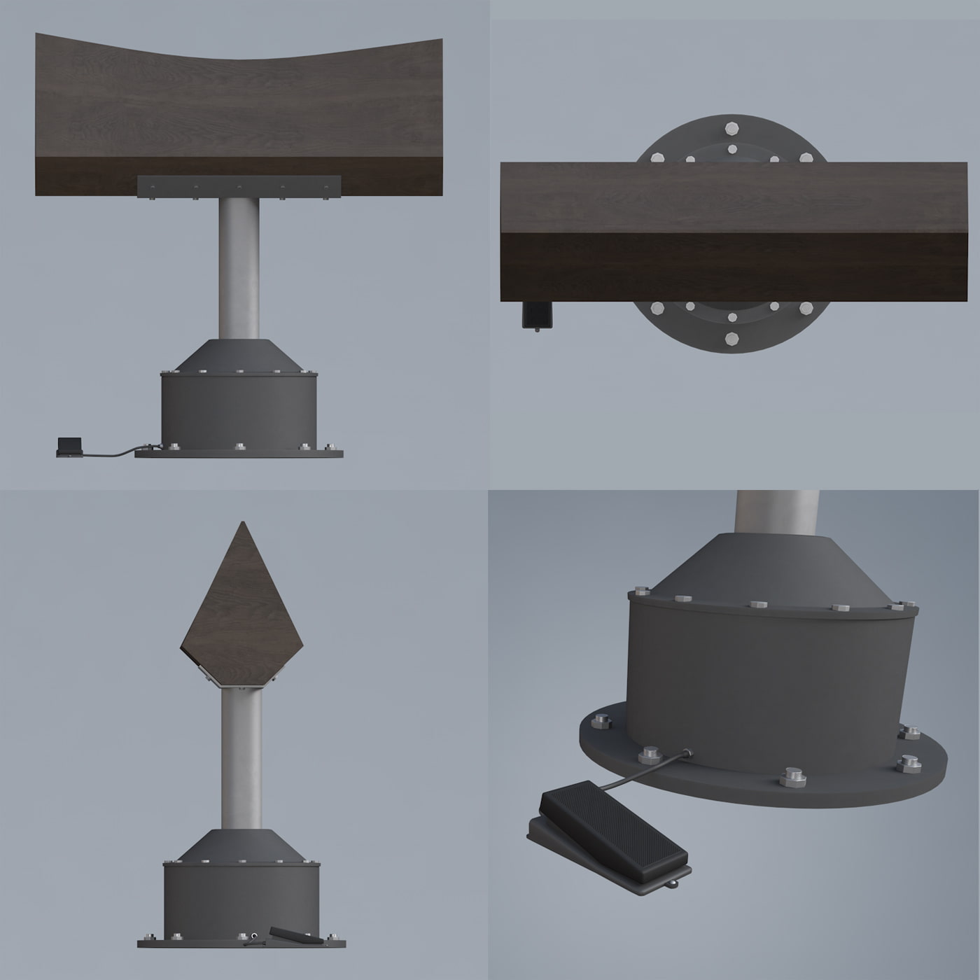 3D素材 三角木馬 木製02 可動タイプ