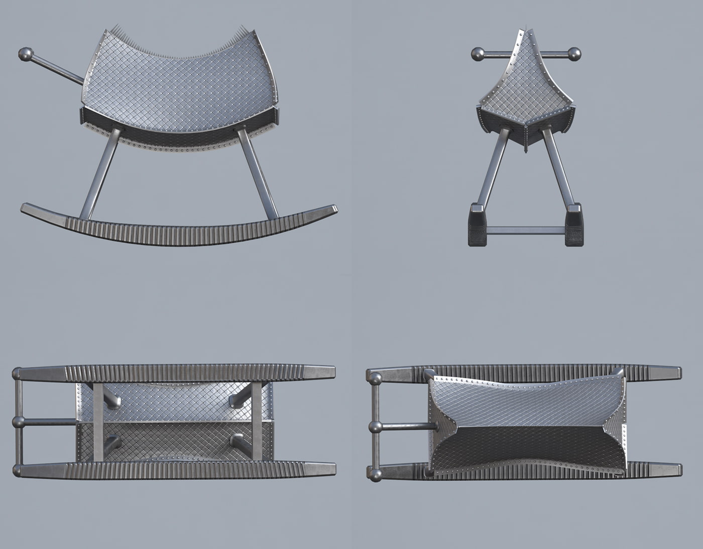 3D素材 三角木馬 金属特殊製 01