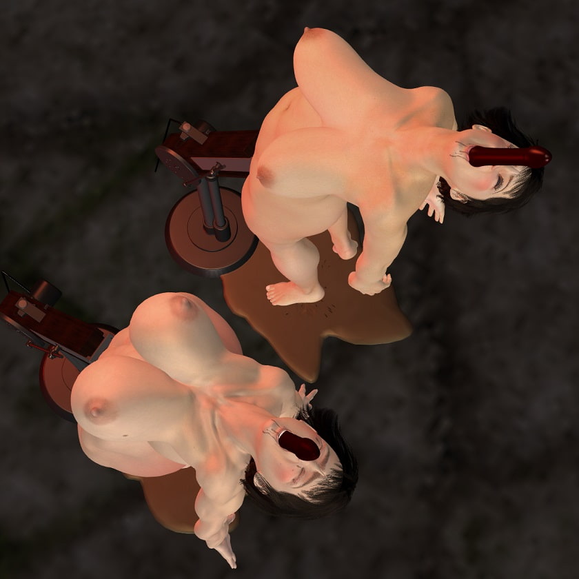 串刺し奴隷な筋肉女とぽっちゃり女