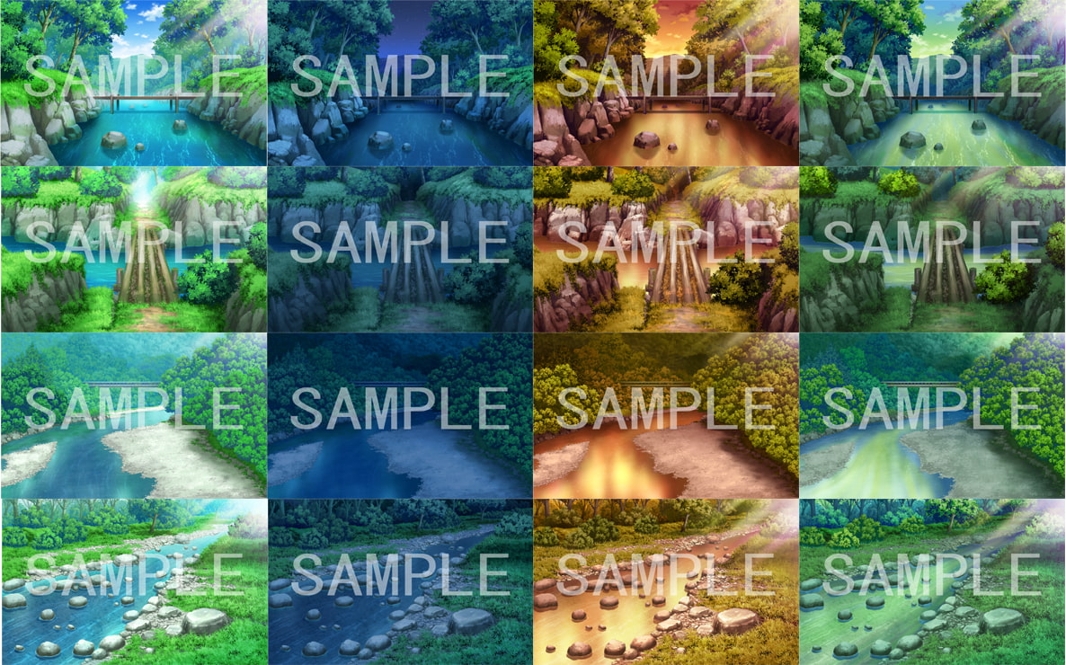 背景素材 自然【川】 川の見える風景