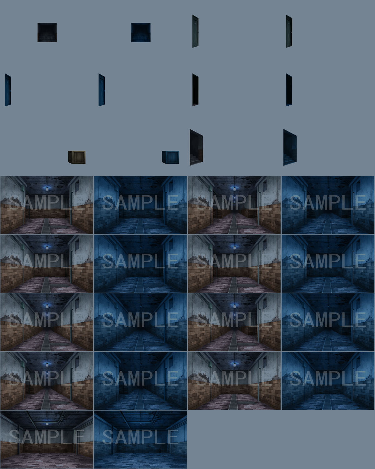 背景素材【ダンジョン】配管のある地下道