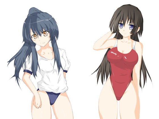 ハイレグ競泳水着 ハイレグブルマ(半裸有) 立ち絵集