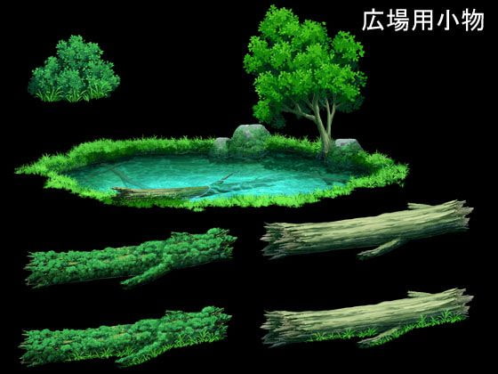 背景素材【ダンジョン】森の街道