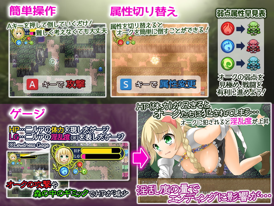 金髪エルフとオークの森