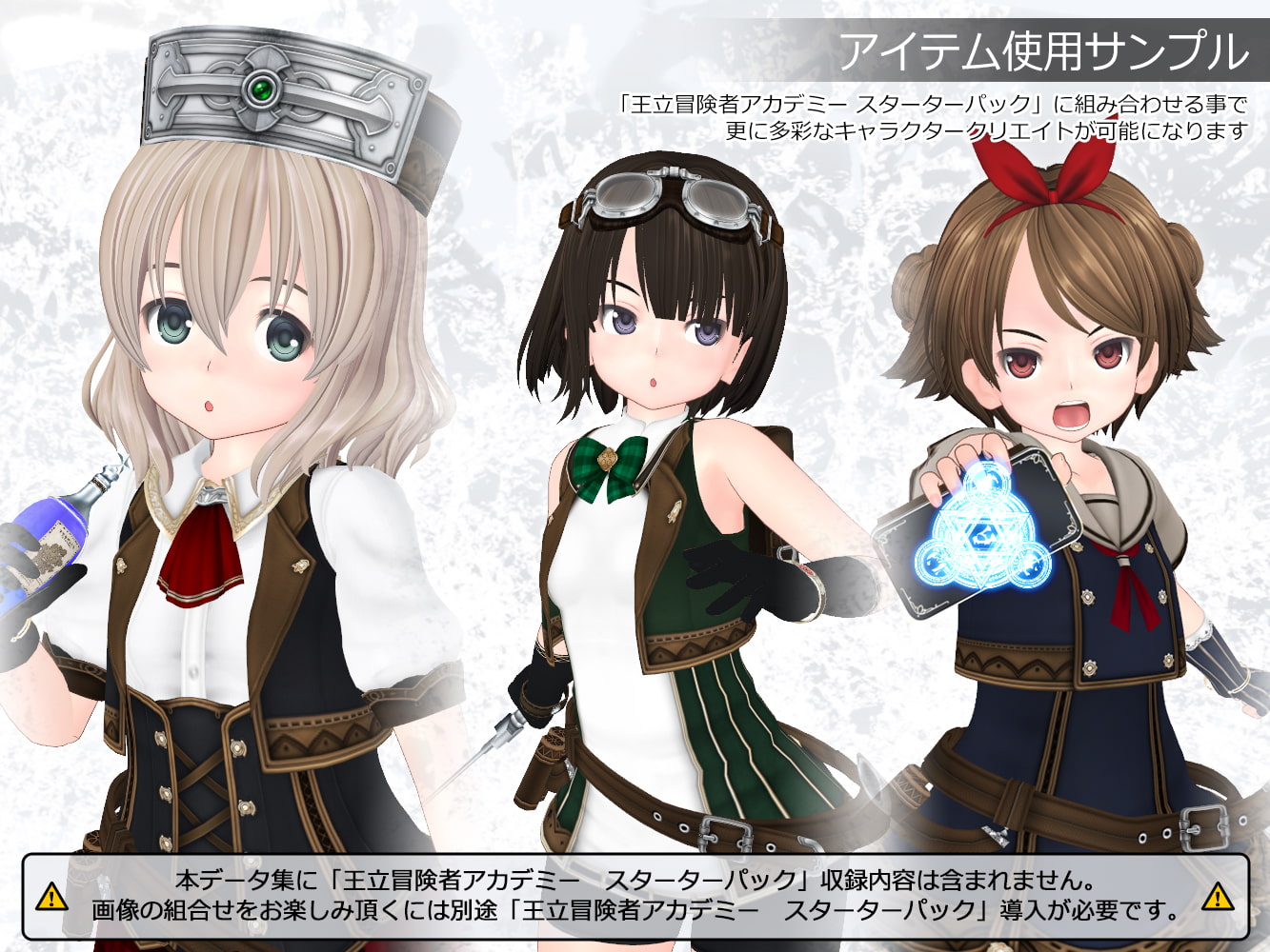 3Dカスタム少女データ集 王立冒険者アカデミー 追加パック01