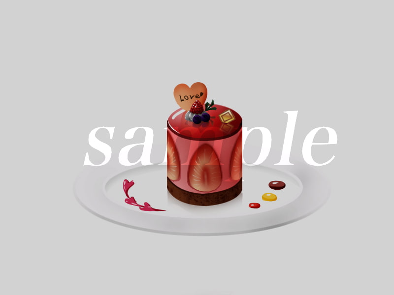 食べ物背景素材-カフェでケーキセット-