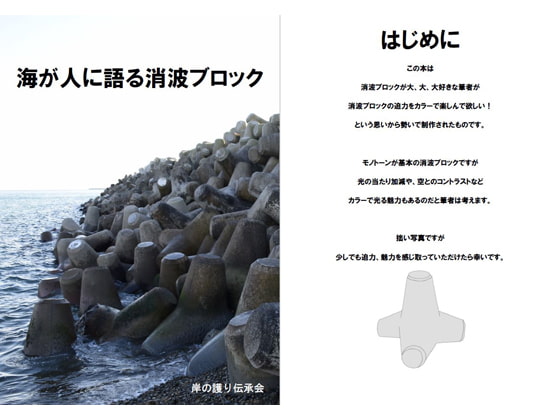 海が人に語る消波ブロック