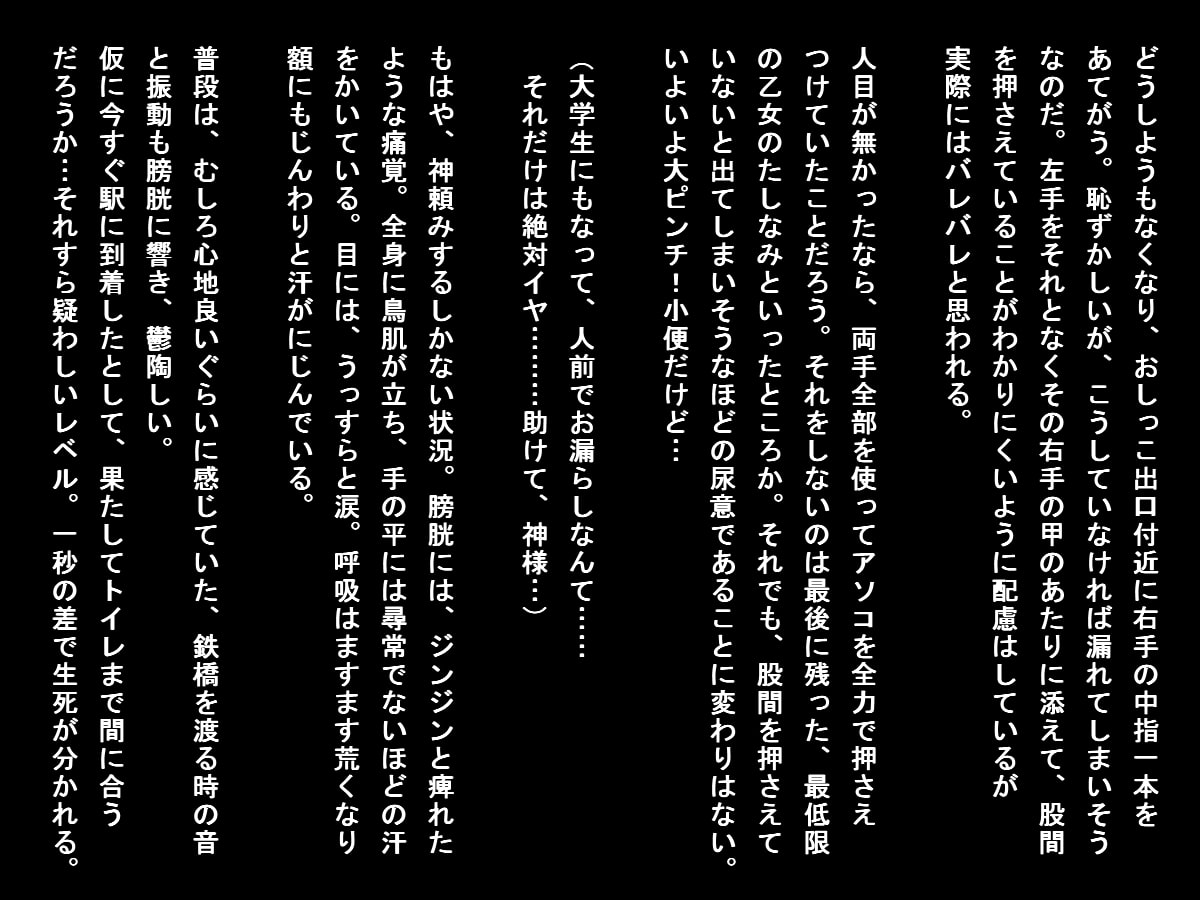しこたまビール飲み終電とび乗った女子大生vs.尿意
