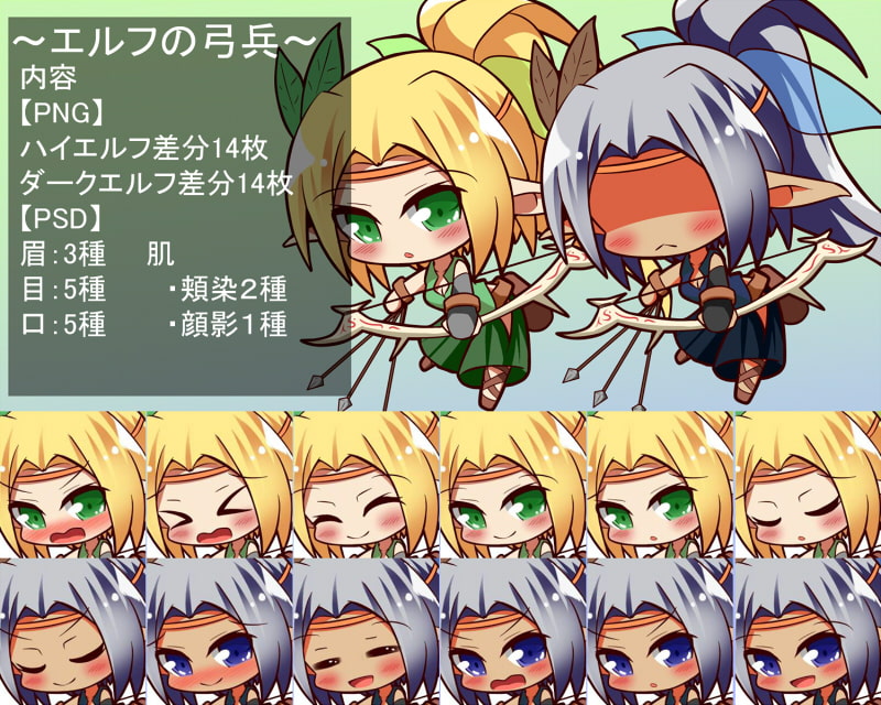 RPG製作に使えるデフォルメ素材集～エルフ娘編～Vol.1