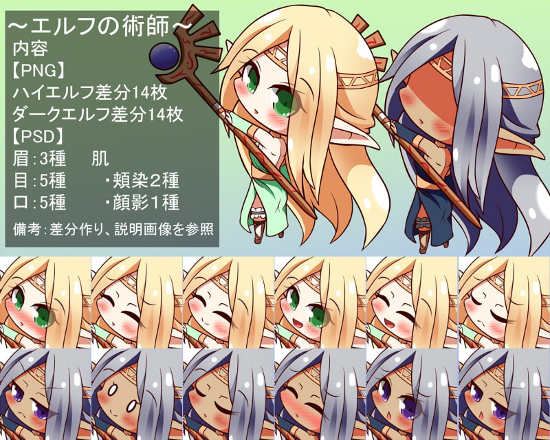 RPG製作に使えるデフォルメ素材集～エルフ娘編～Vol.1
