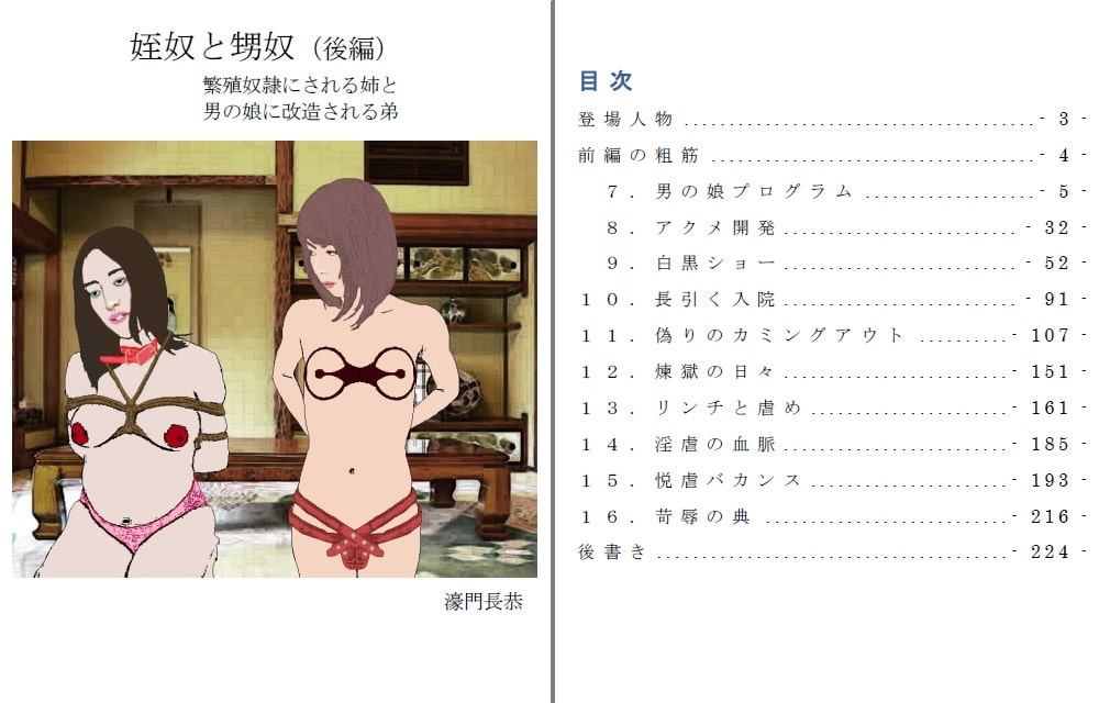 姪奴と甥奴(後編)～繁殖奴隷にされる姉と男の娘に改造される弟