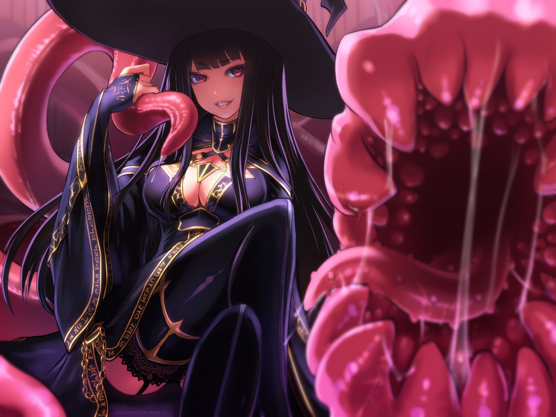 魔女に捕まった冒険者☆(ふたなり)チ○ポをオナホ触手で連続搾精!