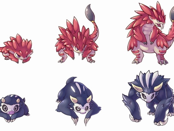 2段階進化する2Dモンスターパック【キャラクター画像素材】