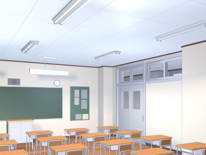 全角度対応イベントCG用背景素材集 デラックス・ルーム版『学校の教室、廊下』