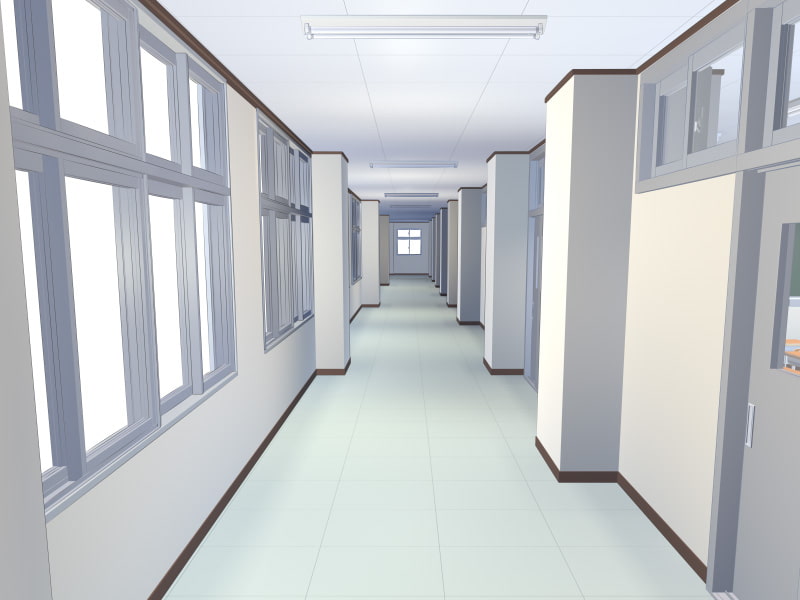 全角度対応イベントCG用背景素材集 デラックス・ルーム版『学校の教室、廊下』