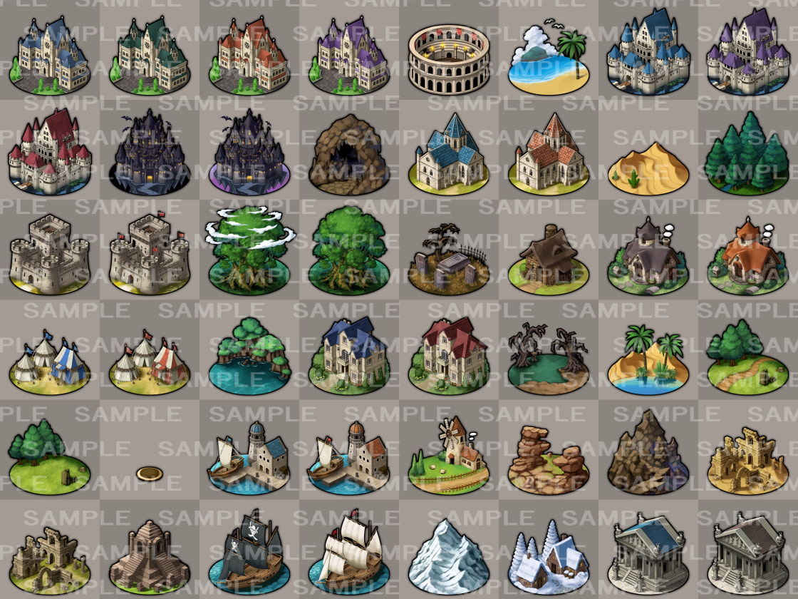 Fantasyマップアイコン素材集