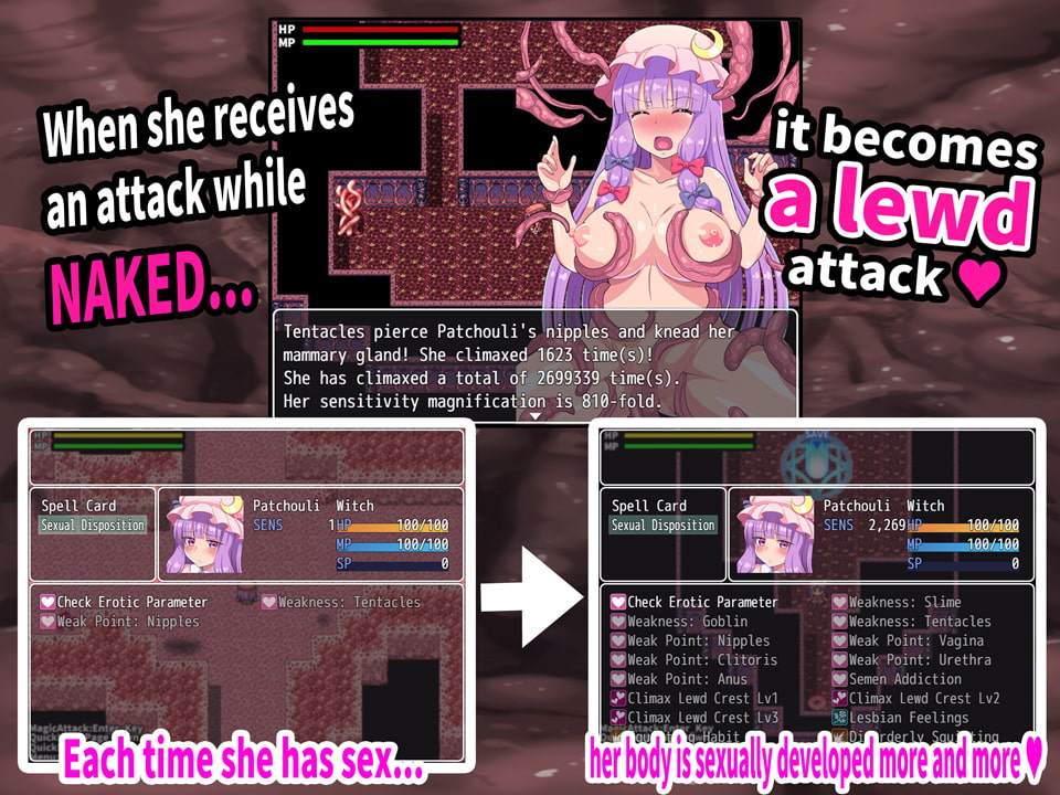 Interspecies Sex Labyrinth & the Lewd Busty Witch ~Until Patchouli Becomes a Seedbed~