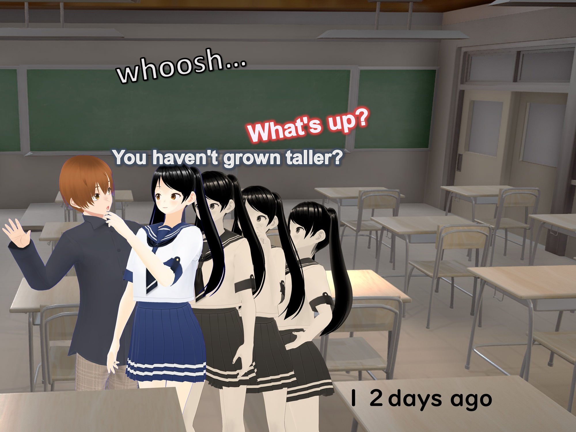 Outgrowing only girls, Overtake boys, Growth sound in the classroom