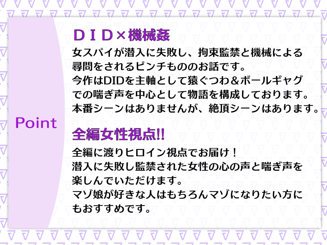 スパイ監禁～拘束&機械姦尋問～