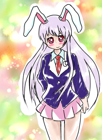 ○滅の刃の禰?豆子を描こうとしたら、幸薄そうな薄子※うすこが描けたよ。薄子かわいいのでかわいいかわいいしてあげて下さい※一枚だけ東方のうどんげです