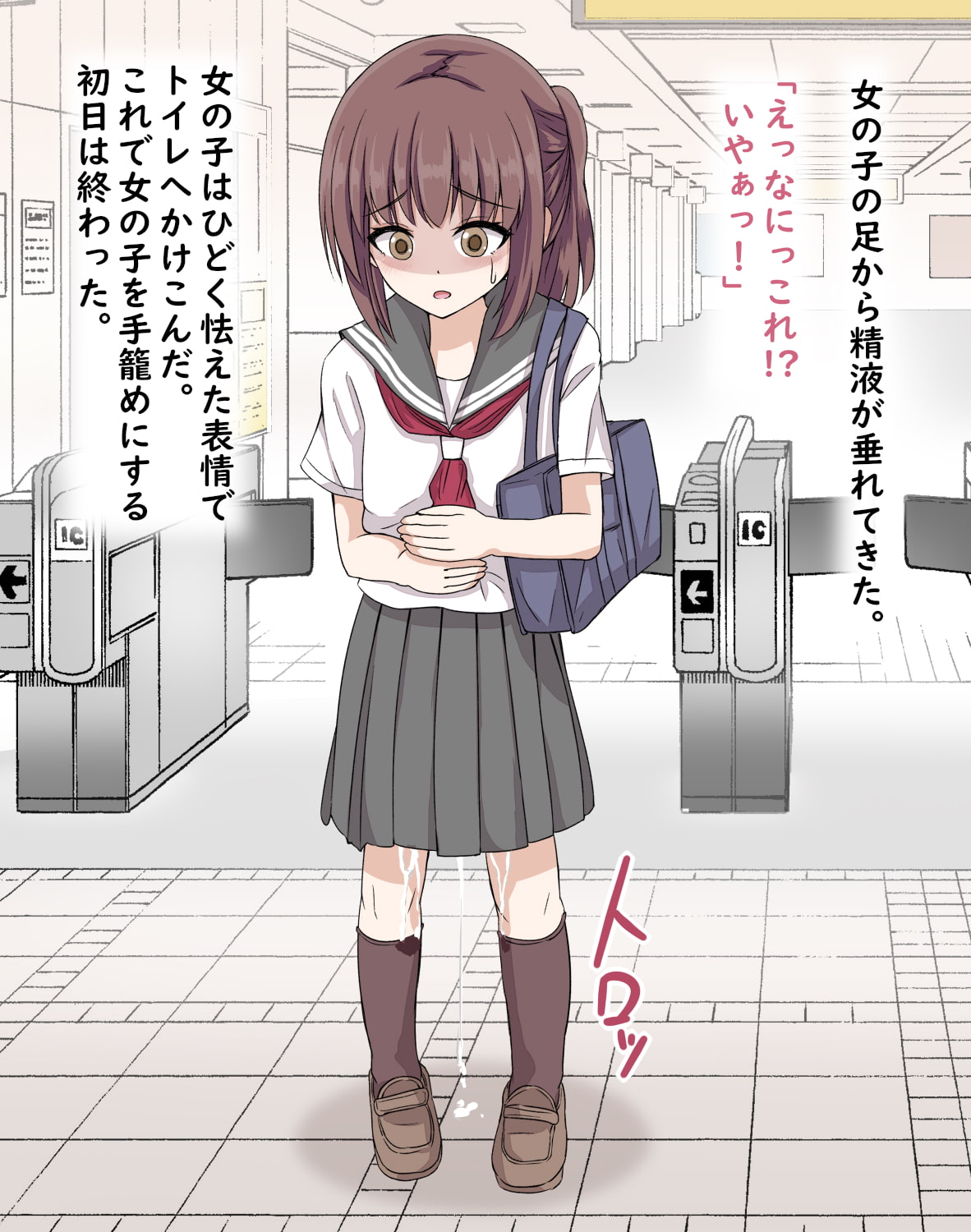 電車の真面目J○催眠して好き放題エロいことさせた